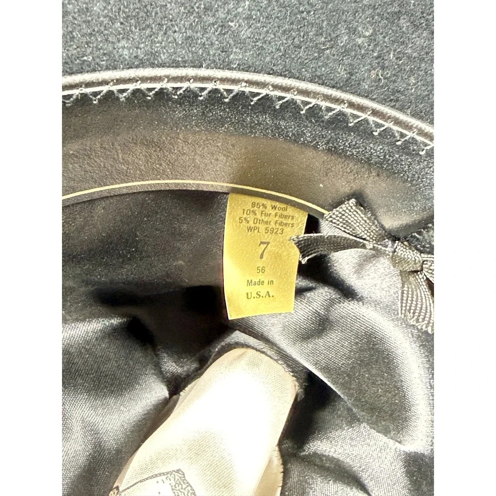 Western Cowboy Hat Mens Gray Wool Dynafelt Wide Brim Cattleman Crease